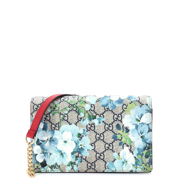 Chain Wallet Blooms Print Gg Coated