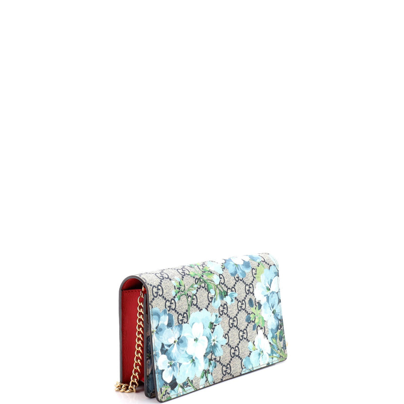 Chain Wallet Blooms Print Gg Coated