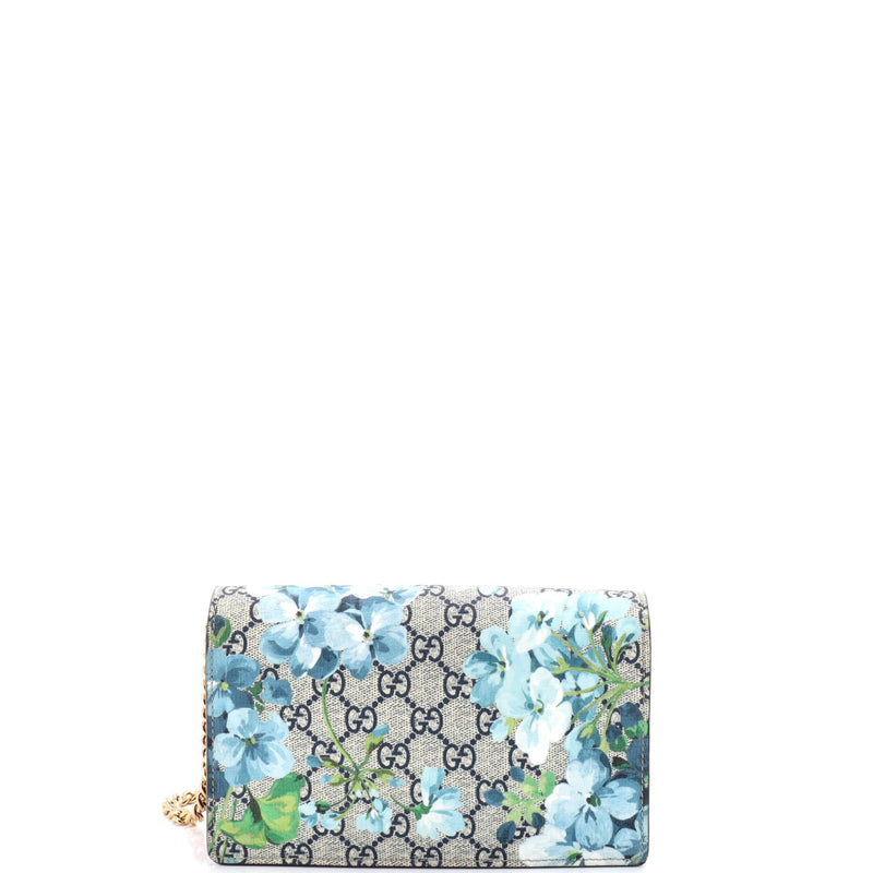 Chain Wallet Blooms Print Gg Coated