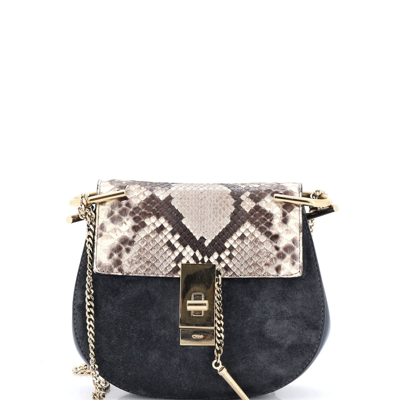 Drew Crossbody Bag Python And Suede