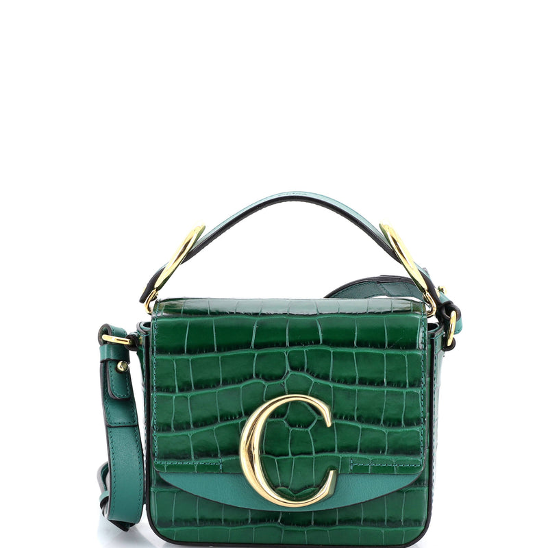 C Double Carry Bag Crocodile Embossed