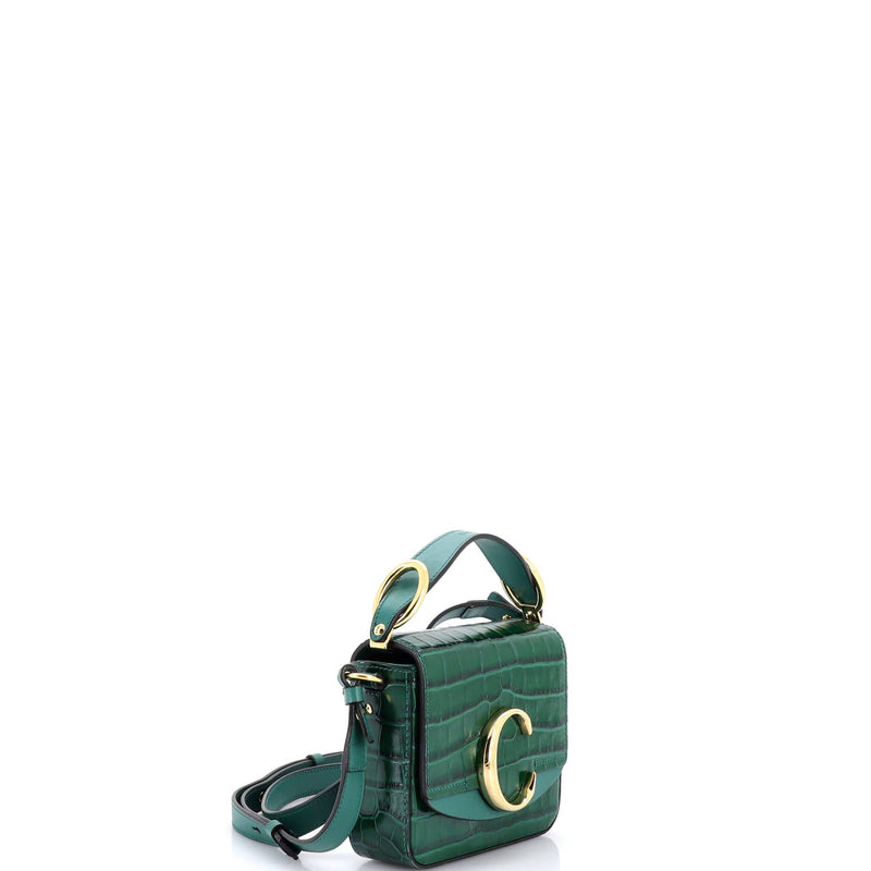 C Double Carry Bag Crocodile Embossed