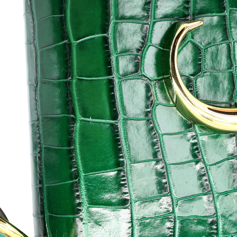 C Double Carry Bag Crocodile Embossed