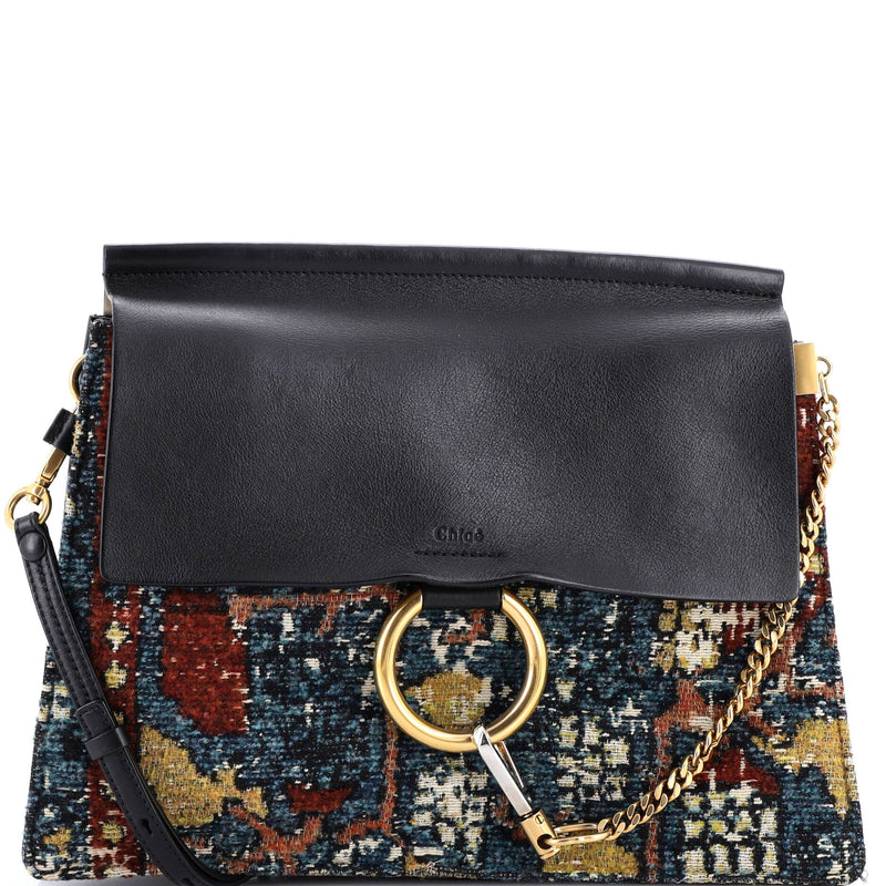 Faye Shoulder Bag Leather And Tapestry