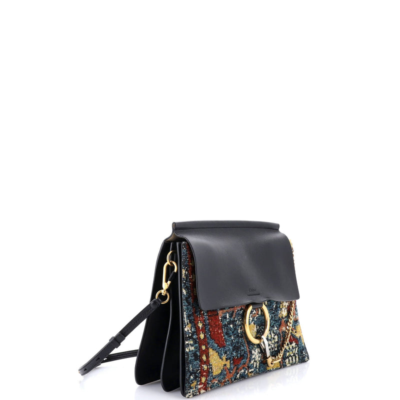 Faye Shoulder Bag Leather And Tapestry