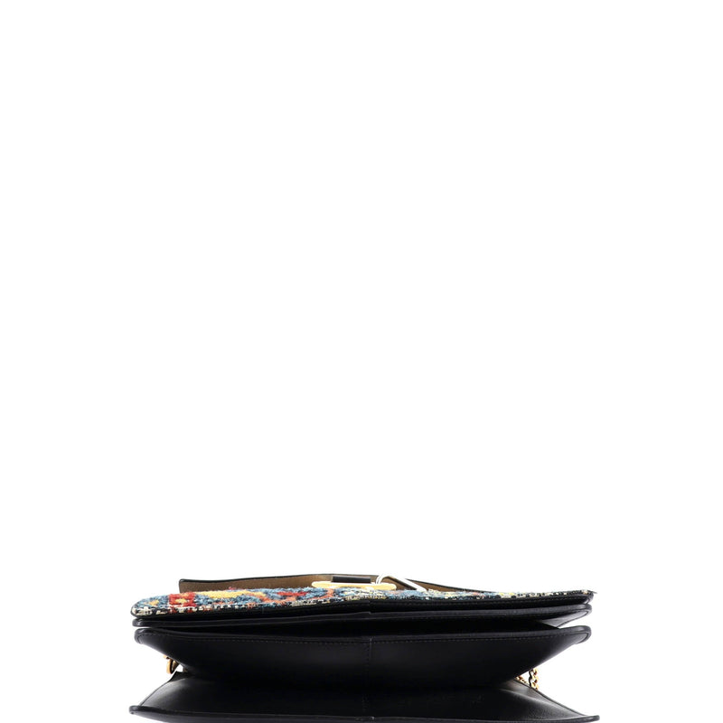 Faye Shoulder Bag Leather And Tapestry