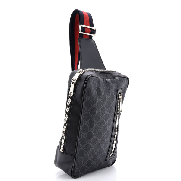 Soft Zip Sling Bag Gg Coated Canvas