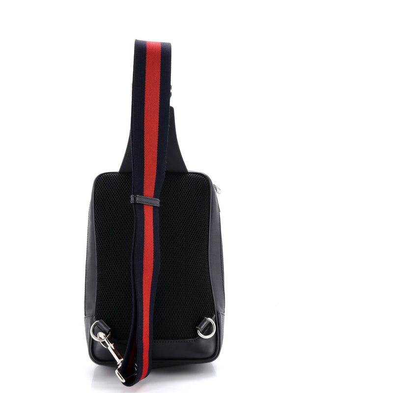 Soft Zip Sling Bag Gg Coated Canvas