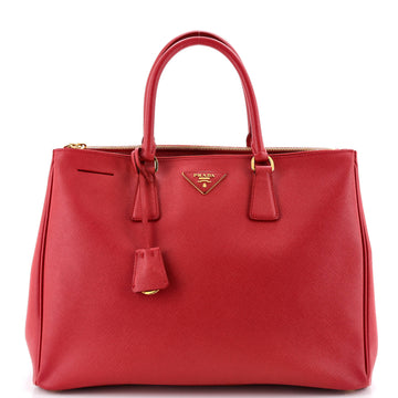 Double Zip Lux Tote Saffiano Leather