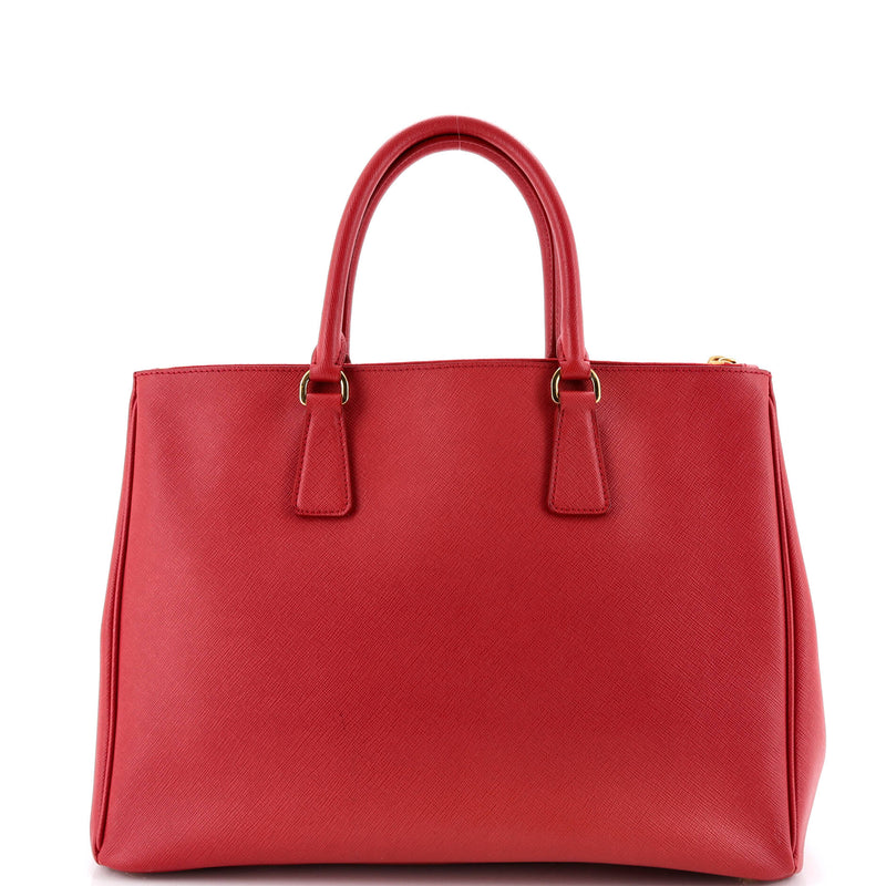 Double Zip Lux Tote Saffiano Leather