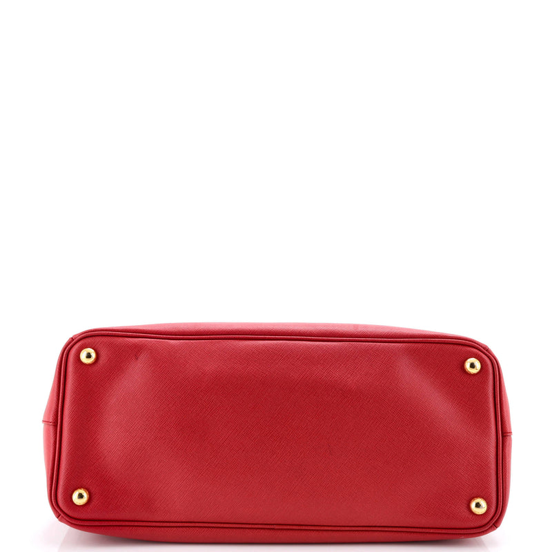 Double Zip Lux Tote Saffiano Leather