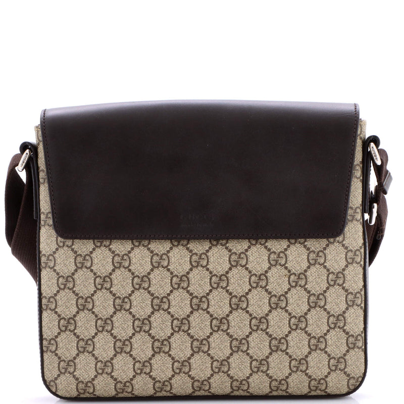 Flap Messenger Bag Gg Coated Canvas With