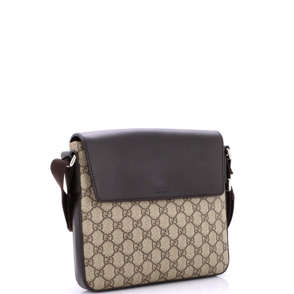 Flap Messenger Bag Gg Coated Canvas With