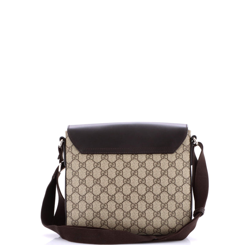 Flap Messenger Bag Gg Coated Canvas With