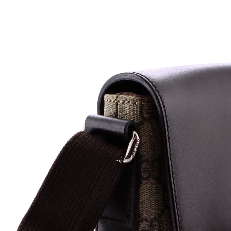 Flap Messenger Bag Gg Coated Canvas With