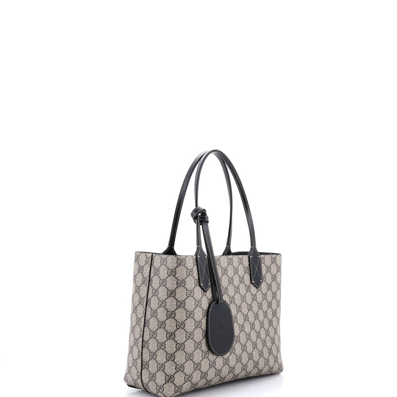 Reversible Tote Gg Print Leather Small