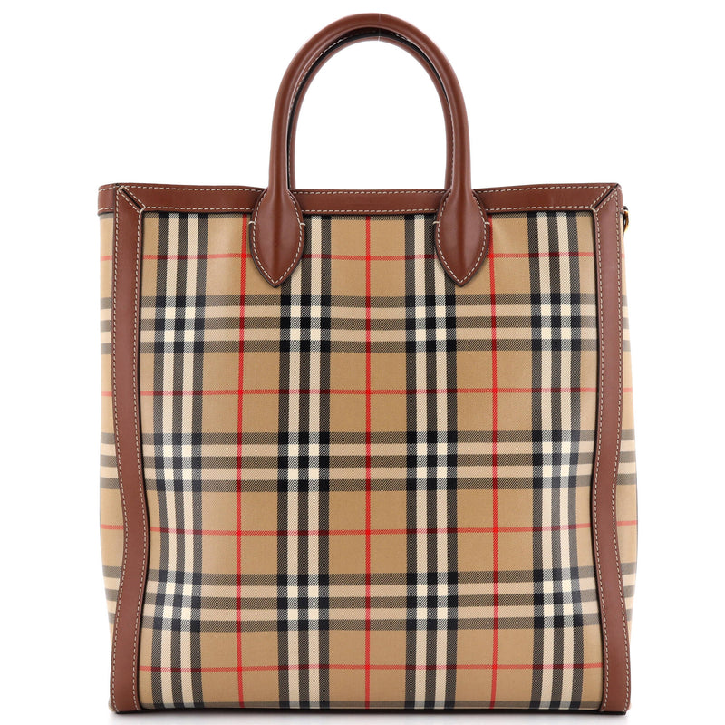 Convertible Tote Vintage Check Coated