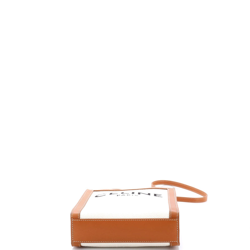 Vertical Cabas Tote Canvas With Leather