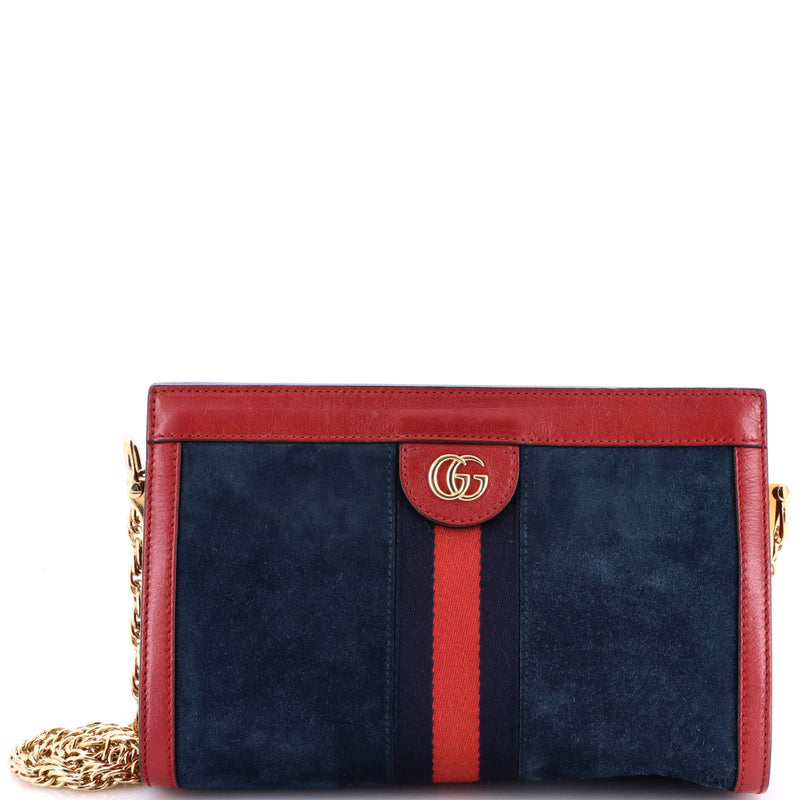 Ophidia Chain Shoulder Bag Suede Small