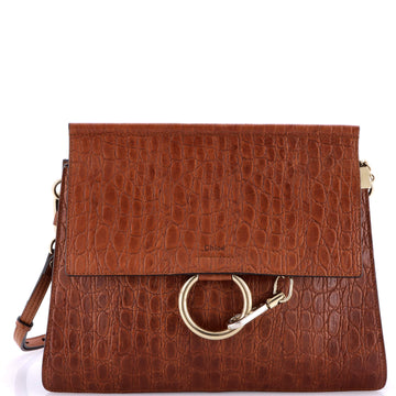 Faye Shoulder Bag Crocodile Embossed