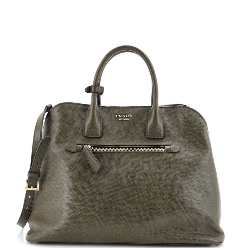 Cuir Promenade Front Zip Tote Saffiano