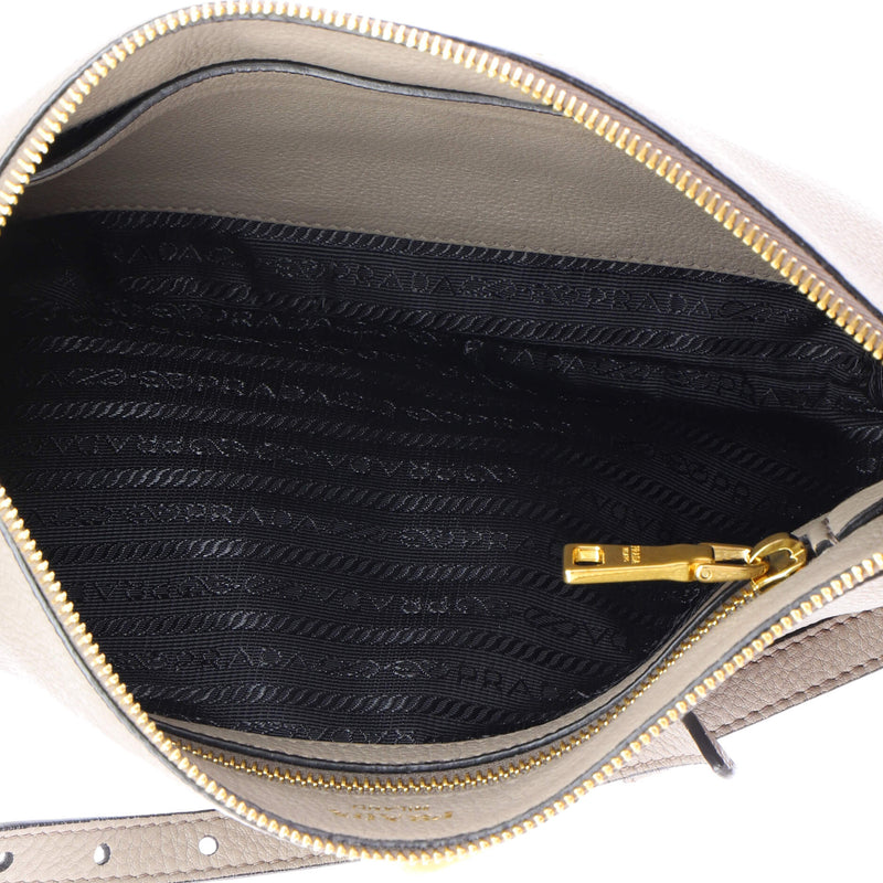 Flat Zip Crossbody Bag Vitello Daino