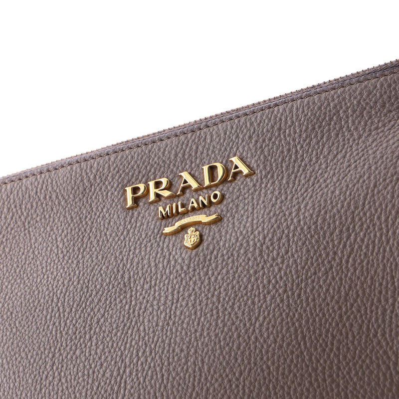 Flat Zip Crossbody Bag Vitello Daino