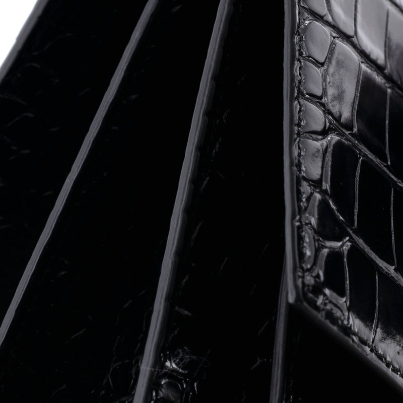 Sharp Shoulder Bag Crocodile Embossed
