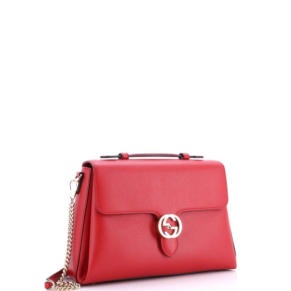 Interlocking Top Handle Bag Leather