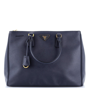 Double Zip Lux Tote Saffiano Leather