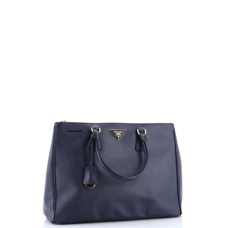 Double Zip Lux Tote Saffiano Leather