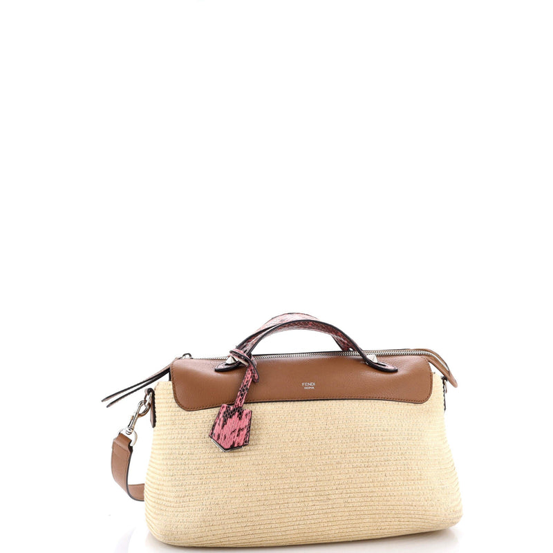 By The Way Satchel Raffia With Snakeskin