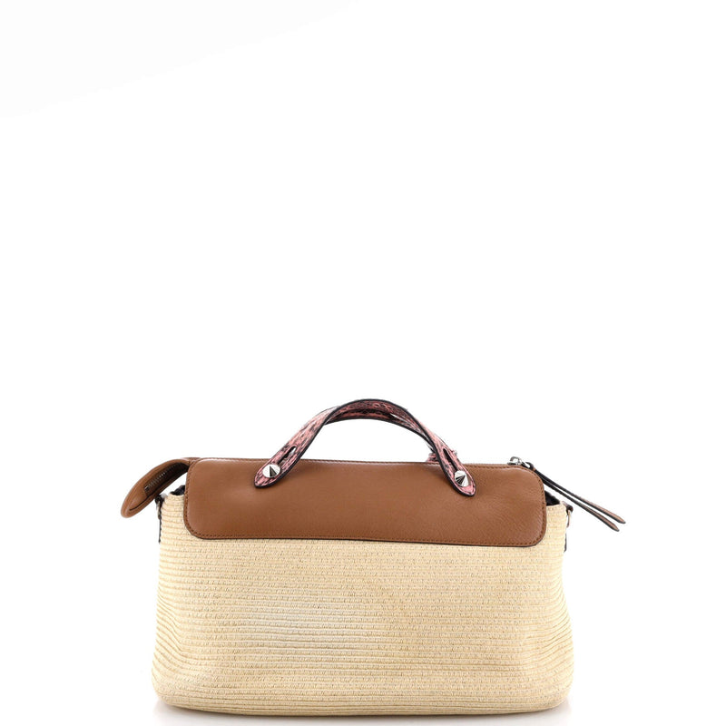 By The Way Satchel Raffia With Snakeskin