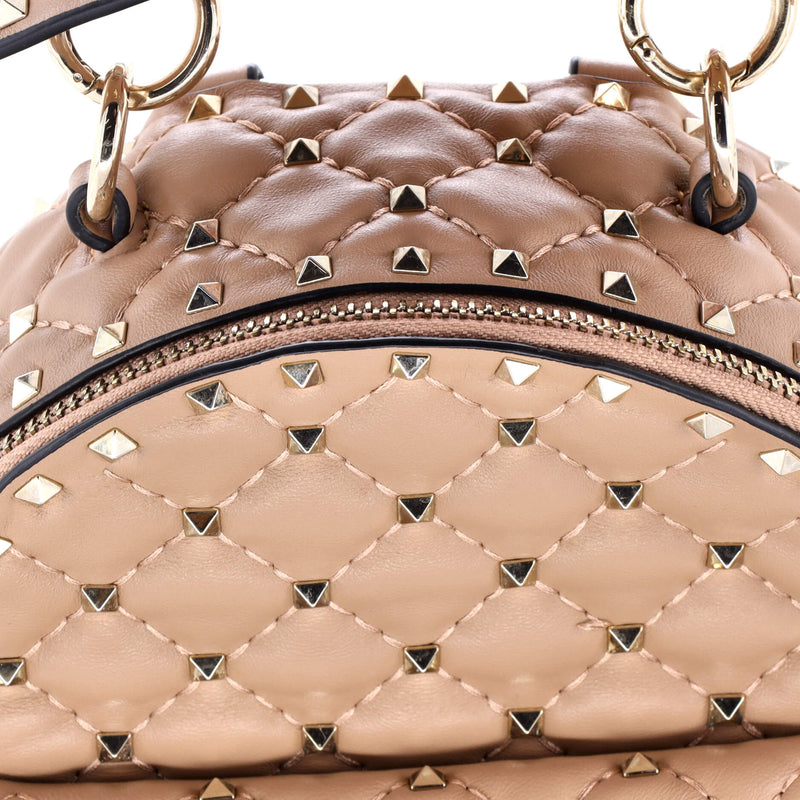 Rockstud Spike Backpack Quilted Leather