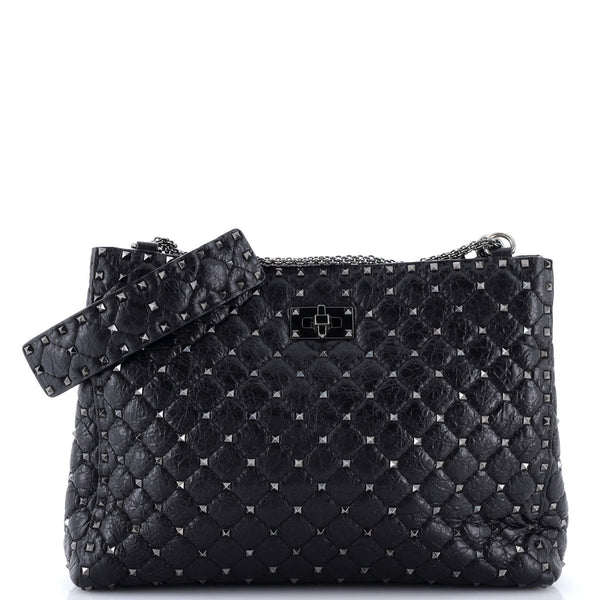Rockstud Spike Chain Tote Quilted