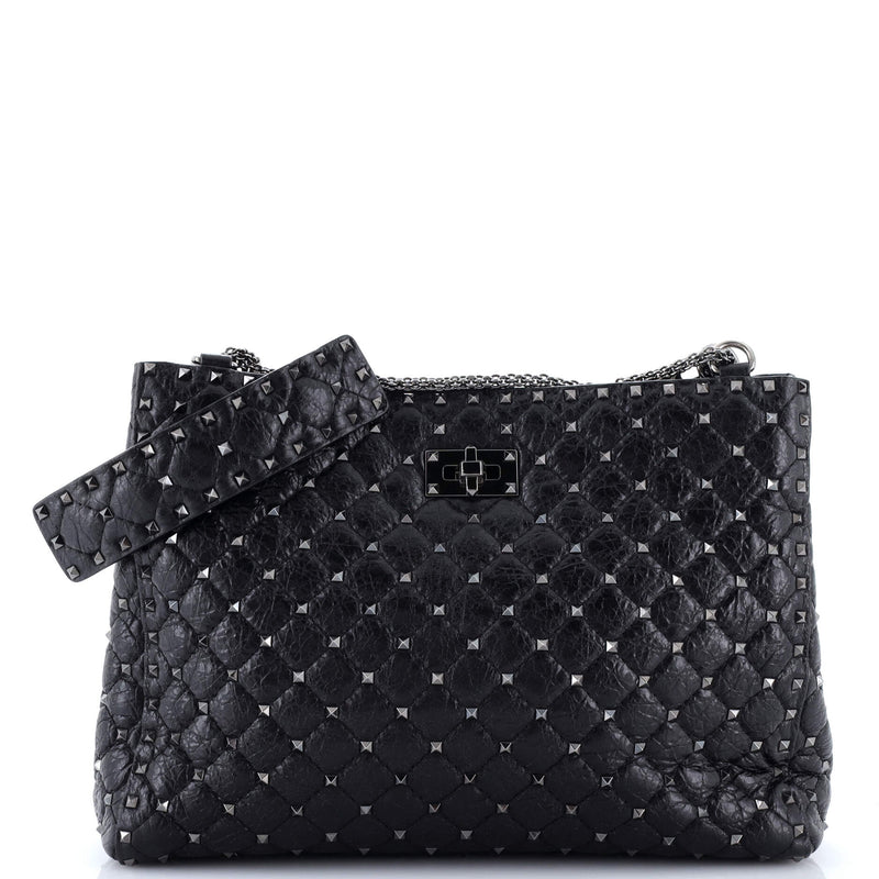 Rockstud Spike Chain Tote Quilted