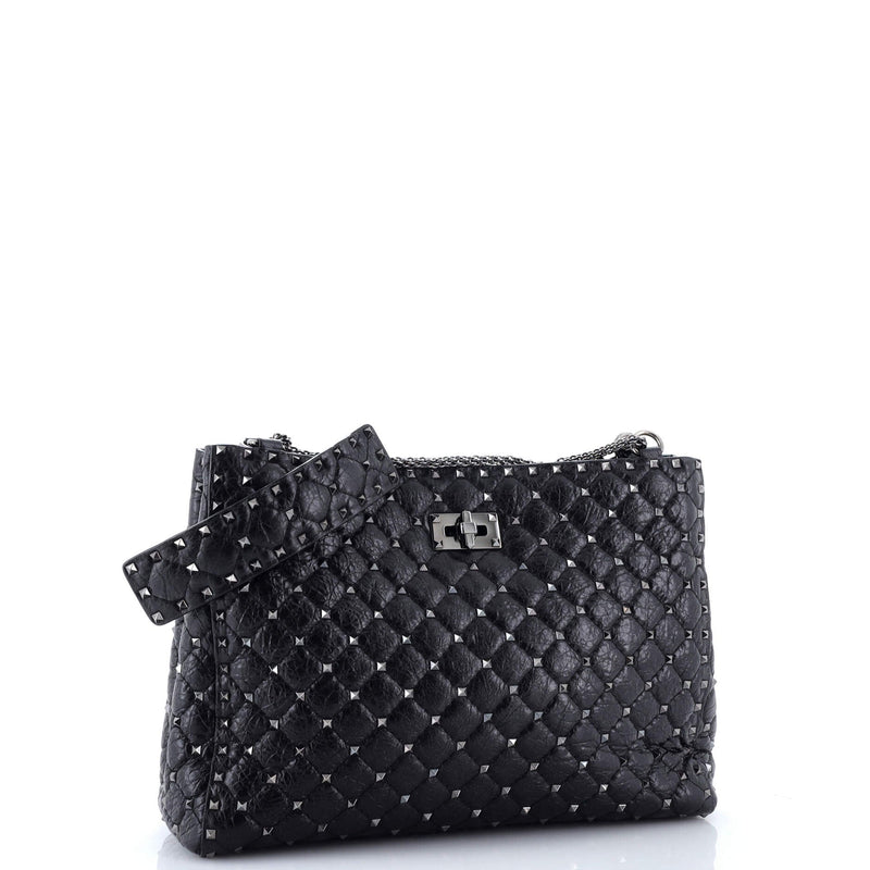 Rockstud Spike Chain Tote Quilted