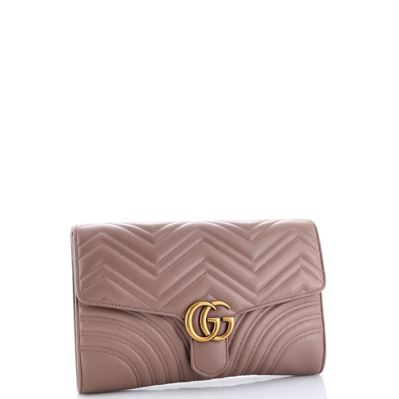 Gg Marmont Flap Clutch Matelasse Leather