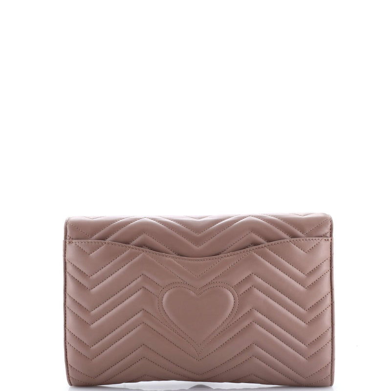 Gg Marmont Flap Clutch Matelasse Leather