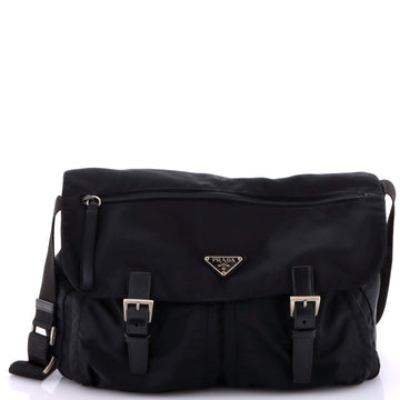 Zip Buckle Messenger Bag Tessuto Medium