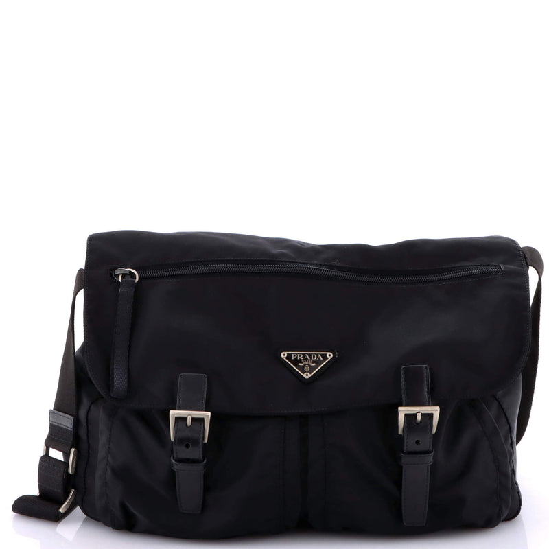 Zip Buckle Messenger Bag Tessuto Medium