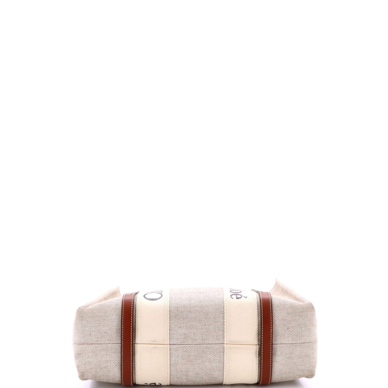 Woody Tote Canvas With Leather Medium