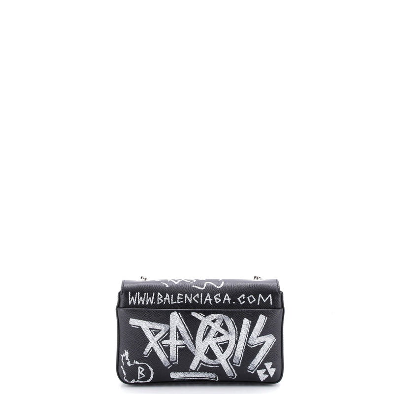 Bb Graffiti Chain Wallet Leather Small
