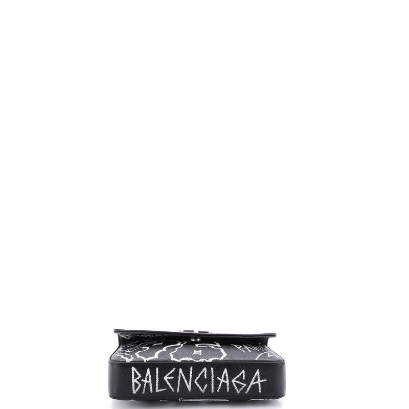 Bb Graffiti Chain Wallet Leather Small