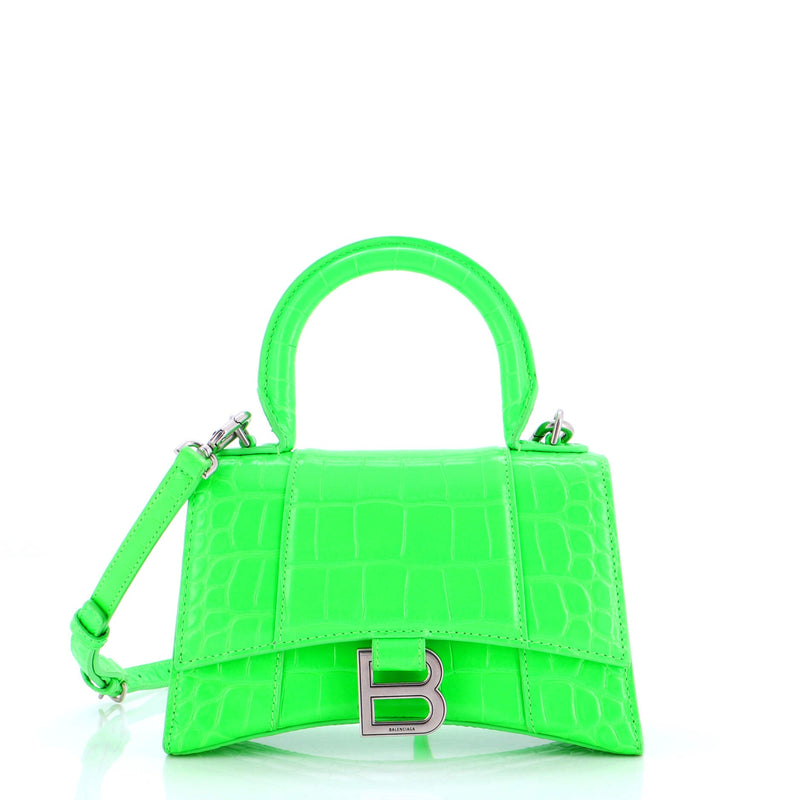 Hourglass Top Handle Bag Crocodile