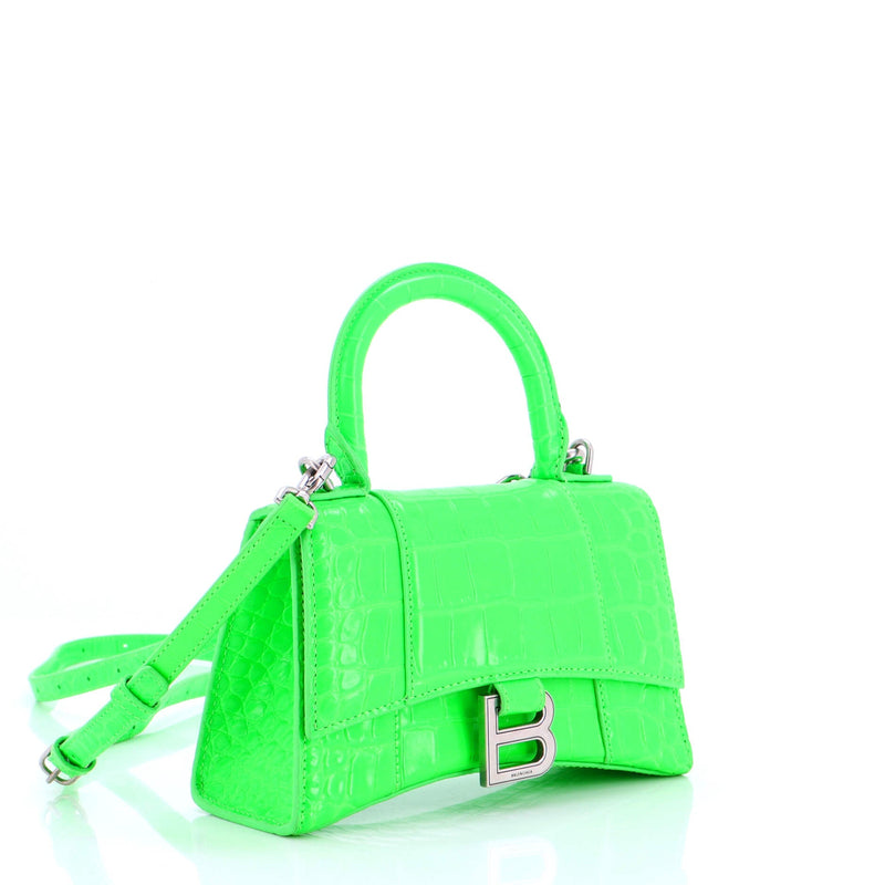 Hourglass Top Handle Bag Crocodile