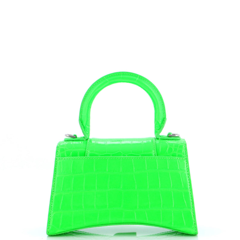 Hourglass Top Handle Bag Crocodile