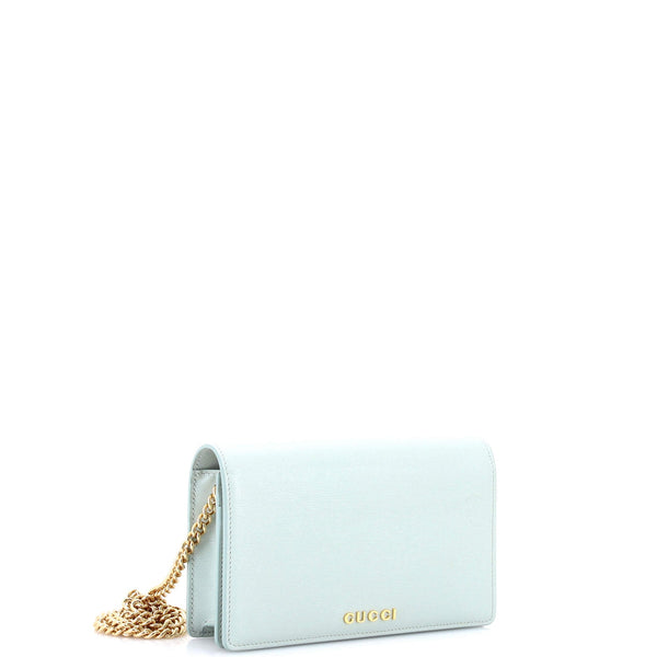 Script Logo Chain Wallet Leather Small