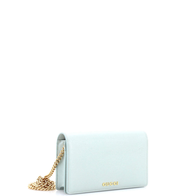 Script Logo Chain Wallet Leather Small