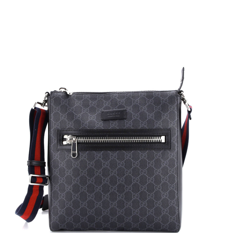 Web Strap Front Zip Messenger Bag Gg